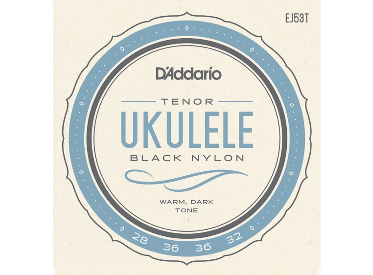 D'Addario EJ53T Hawaii Tenor Ukulele Strenger Black Nylon 